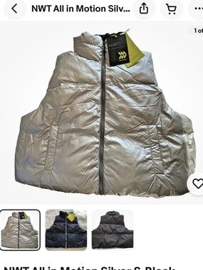 all in motion Black and Silver Reversible Women’s  Puffer Vest